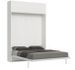 Lit escamotable 120x190 cm avec 1 meuble haut bois blanc kanto - Photo n°1