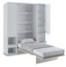Lit escamotable vertical gris mat avec 2 armoires de rangement Noby - Photo n°3