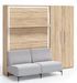 Lit escamotable verticale avec canapé et armoire Marko 120x190 - Photo n°1