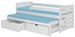 Lit gigogne blanc 2 couchages 90x200 cm avec 2 coffres de rangement Solale - Photo n°1