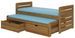 Lit gigogne bois oak 2 couchages 90x200 cm avec 2 coffres de rangement Balina - Photo n°1