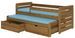 Lit gigogne bois oak 2 couchages 90x200 cm avec 2 coffres de rangement Solale - Photo n°1