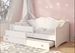 Lit gigogne enfant bois blanc 80x160 cm petit coeur rose Baky - Photo n°2