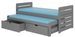Lit gigogne gris 2 couchages 90x200 cm avec 2 coffres de rangement Balina - Photo n°1