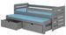 Lit gigogne gris 2 couchages 90x200 cm avec 2 coffres de rangement Solale - Photo n°1