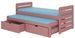 Lit gigogne rose 2 couchages 90x200 cm avec 2 coffres de rangement Balina - Photo n°1