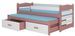 Lit gigogne rose et blanc 2 couchages 90x200 cm avec 2 coffres de rangement Kuska - Photo n°1