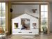 Lit maisonnette gigogne 90x200 cm 2 fenêtres bois clair et blanc Babs - Photo n°1