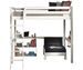 Lit Mezzanine 140x200 avec sommier inclus, bibliothèque et fauteuil convertible PIKO – Blanc - Photo n°1