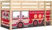 Lit mezzanine 90x200 cm avec tente camion pompier pin massif clair Pino - Photo n°1