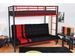 Lit mezzanine avec banquette métal rouge et noir 90x190 ou 140x190 cm Mezzaclic - Photo n°3
