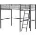 Lit mezzanine avec bureau en métal époxy - Noir - Sommier inclus - 140x190 cm - OXFORD - Photo n°1