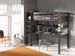 Lit mezzanine avec bureau pin massif taupe Pino 90x200 cm - Photo n°2