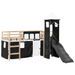 Lit mezzanine enfants avec tour blanc/noir 90x190 cm pin massif - Photo n°2