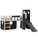 Lit mezzanine enfants avec tour blanc/noir 90x190 cm pin massif - Photo n°4