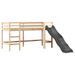 Lit mezzanine enfants avec tour blanc/noir 90x190 cm pin massif - Photo n°7