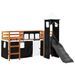 Lit mezzanine enfants avec tour blanc/noir 90x190 cm pin massif - Photo n°2