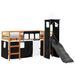 Lit mezzanine enfants avec tour blanc/noir 90x190 cm pin massif - Photo n°4