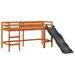 Lit mezzanine enfants avec tour blanc/noir 90x190 cm pin massif - Photo n°7