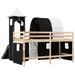 Lit mezzanine enfants avec tour blanc/noir 90x190 cm pin massif - Photo n°10