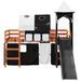 Lit mezzanine enfants avec tour blanc/noir 90x190 cm pin massif - Photo n°6