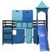 Lit mezzanine enfants avec tour bleu 80x200cm bois pin massif - Photo n°5