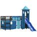 Lit mezzanine enfants avec tour bleu 80x200cm bois pin massif - Photo n°3