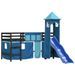 Lit mezzanine enfants avec tour bleu 80x200cm bois pin massif - Photo n°4