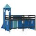 Lit mezzanine enfants avec tour bleu 80x200cm bois pin massif - Photo n°7