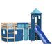 Lit mezzanine enfants avec tour bleu 80x200cm bois pin massif - Photo n°3