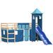 Lit mezzanine enfants avec tour bleu 80x200cm bois pin massif - Photo n°4