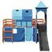 Lit mezzanine enfants avec tour bleu 80x200cm bois pin massif - Photo n°6