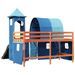 Lit mezzanine enfants avec tour bleu 80x200cm bois pin massif - Photo n°10