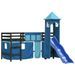 Lit mezzanine enfants avec tour bleu 90x190 cm bois pin massif - Photo n°4