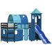 Lit mezzanine enfants avec tour bleu 90x190 cm bois pin massif - Photo n°3