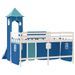 Lit mezzanine enfants avec tour bleu 90x200 cm bois pin massif - Photo n°7