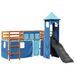 Lit mezzanine enfants avec tour bleu 90x200 cm bois pin massif - Photo n°2