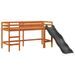 Lit mezzanine enfants avec tour bleu 90x200 cm bois pin massif - Photo n°7