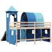 Lit mezzanine enfants avec tour bleu 90x200 cm bois pin massif - Photo n°10