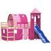 Lit mezzanine enfants avec tour rose 80x200cm bois pin massif - Photo n°4