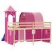 Lit mezzanine enfants avec tour rose 80x200cm bois pin massif - Photo n°7