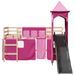 Lit mezzanine enfants avec tour rose 80x200cm bois pin massif - Photo n°6