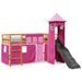 Lit mezzanine enfants avec tour rose 80x200cm bois pin massif - Photo n°3