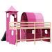 Lit mezzanine enfants avec tour rose 80x200cm bois pin massif - Photo n°10