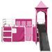 Lit mezzanine enfants avec tour rose 90x190 cm bois pin massif - Photo n°6