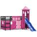 Lit mezzanine enfants avec tour rose 90x200 cm bois pin massif - Photo n°1