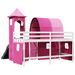 Lit mezzanine enfants avec tour rose 90x200 cm bois pin massif - Photo n°10