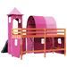 Lit mezzanine enfants avec tour rose 90x200 cm bois pin massif - Photo n°10