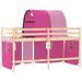 Lit mezzanine enfants avec tunnel rose 90x190cm bois pin massif - Photo n°7