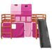 Lit mezzanine enfants avec tunnel rose 90x190cm bois pin massif - Photo n°6